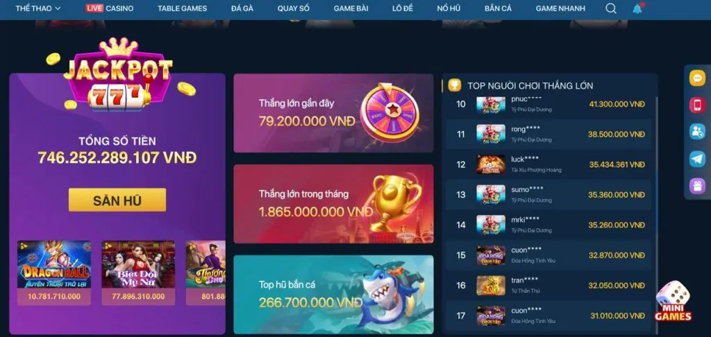 Bước 3 chọn sảnh game bài 79 King Win yêu thích chiến thắng thành công